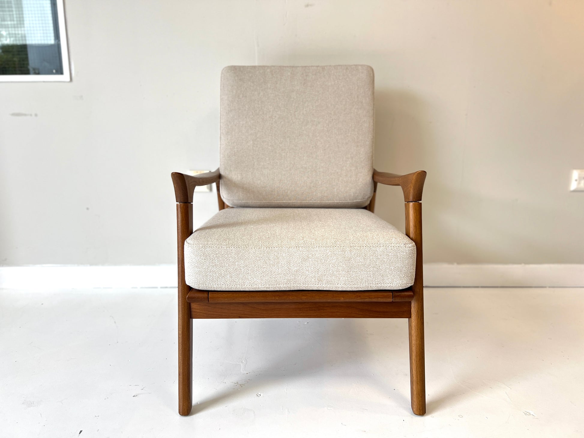 Mid Century Style, Oak Framed Lounge Chair