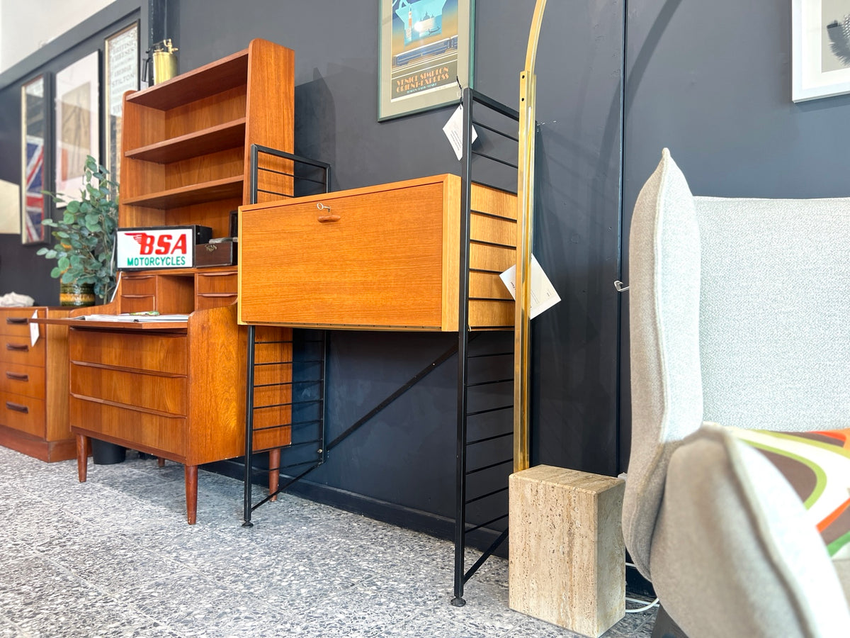 Ladderax vintage modular shelving with bureau cabinet