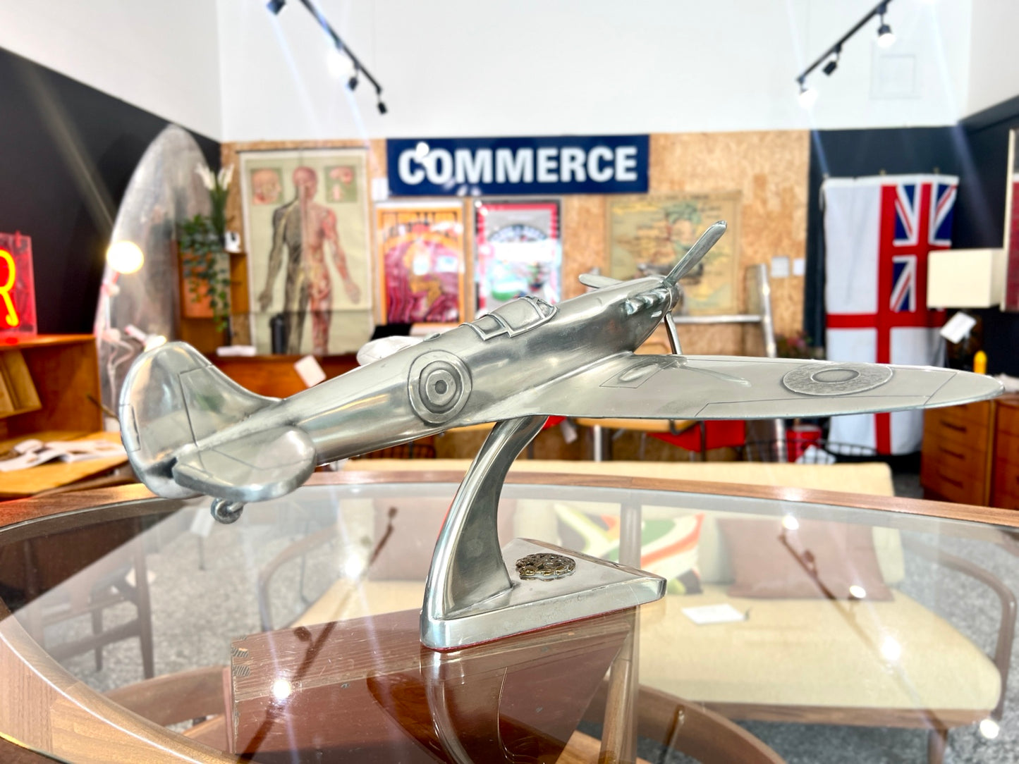 Scratch-built cast aluminium Spitfire model side profile