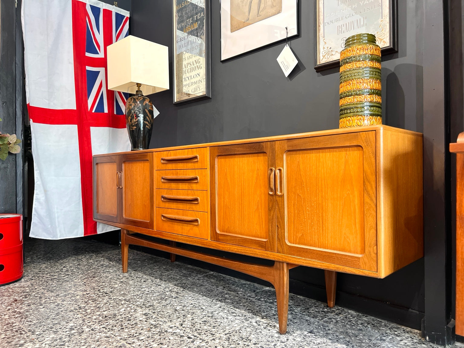 G Plan Fresco Long John sideboard angled front view