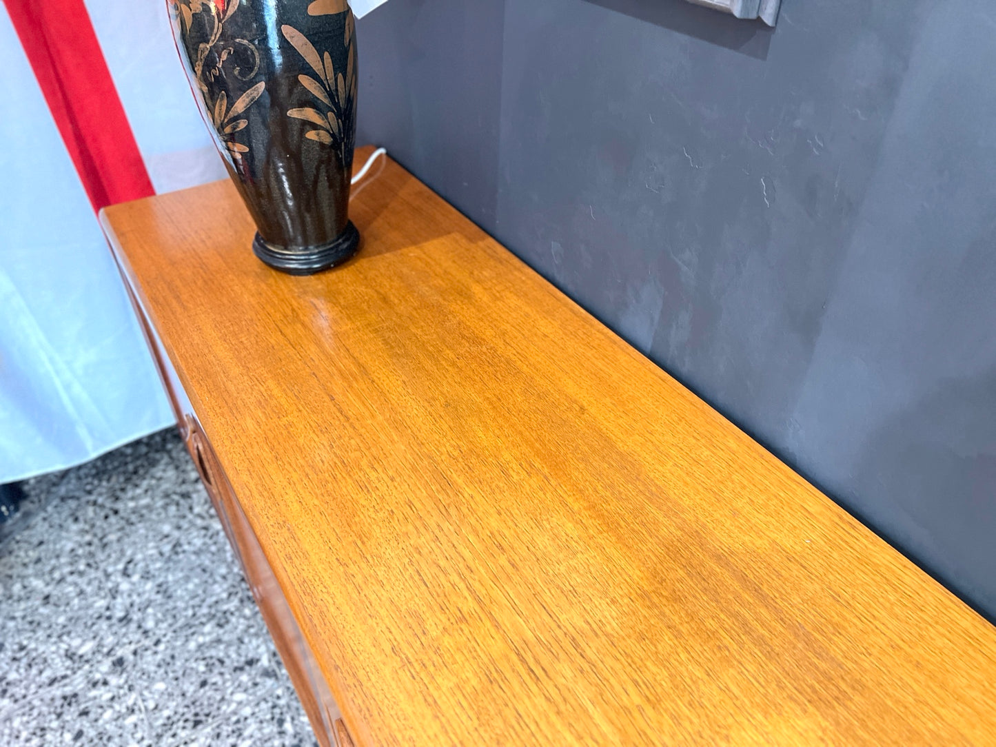 G Plan Fresco Long John sideboard top scratches detail