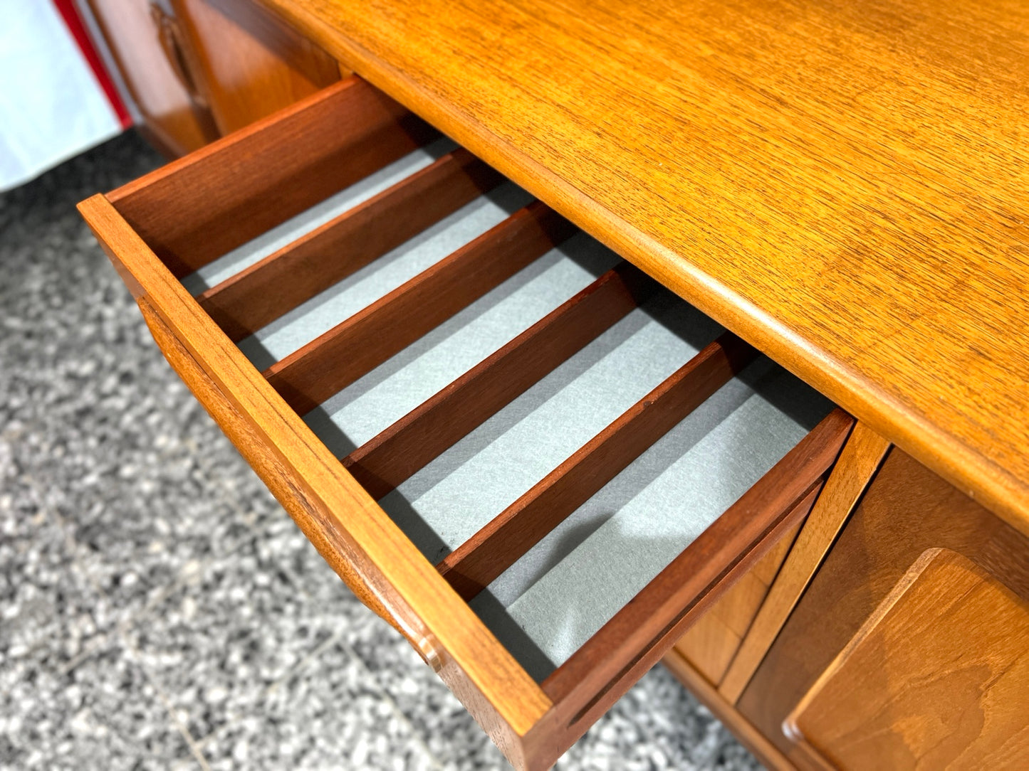 G Plan Fresco Long John sideboard label detail