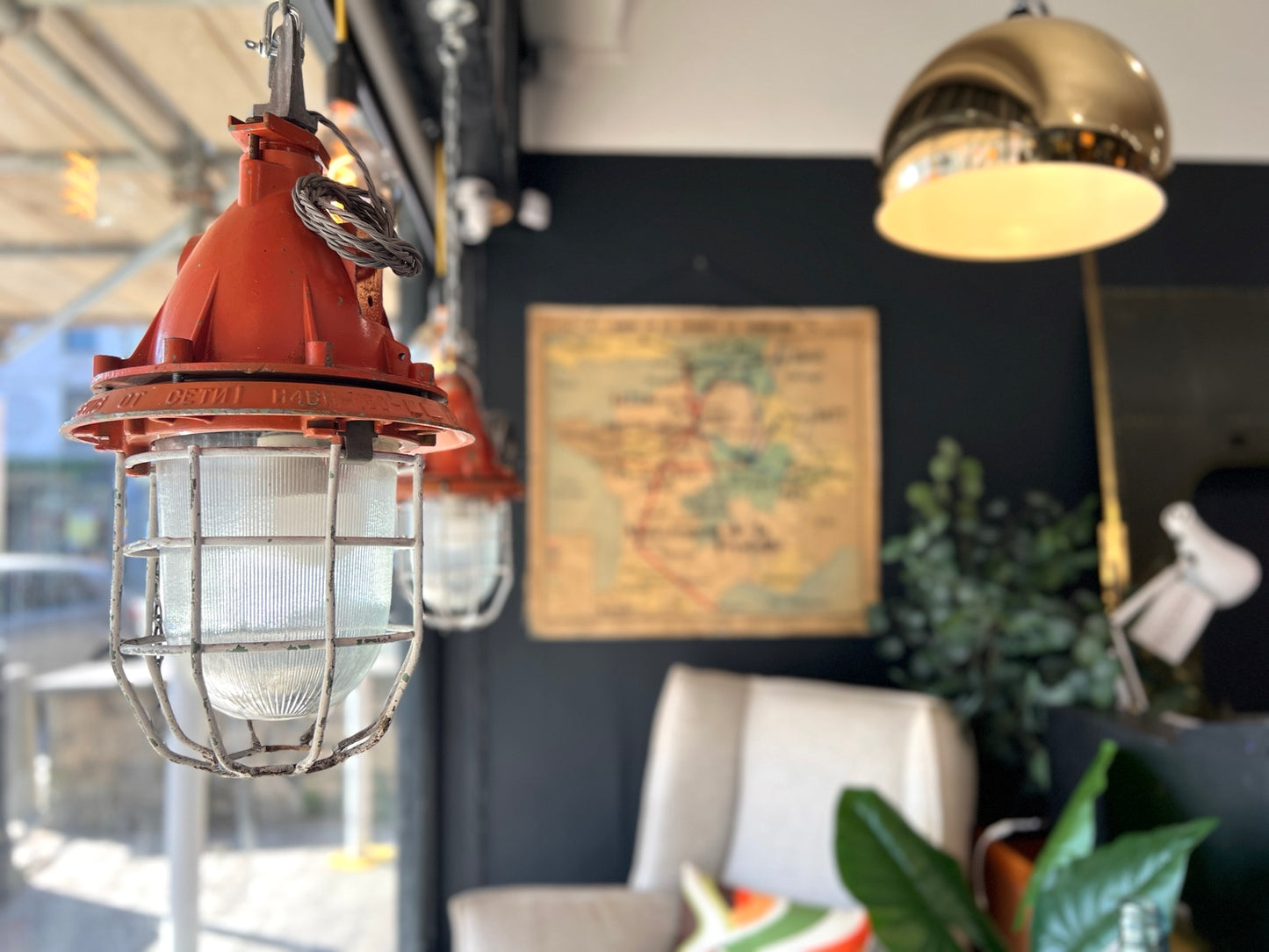 Vintage Russian industrial explosion proof pendant light