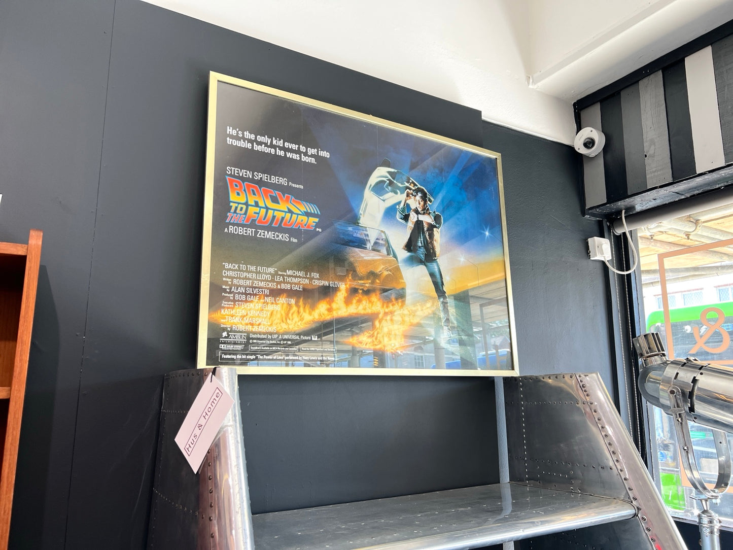 Original 1985 Back to the Future British quad cinema poster framed