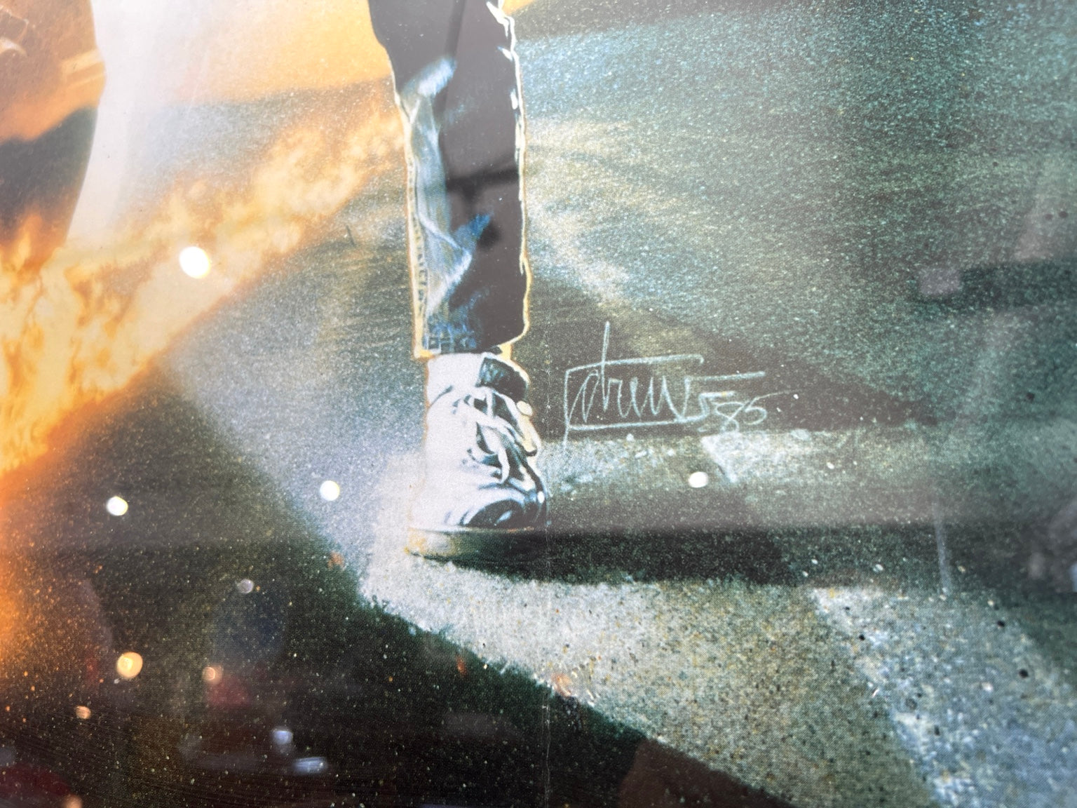 Original 1985 Back to the Future British quad cinema poster framed