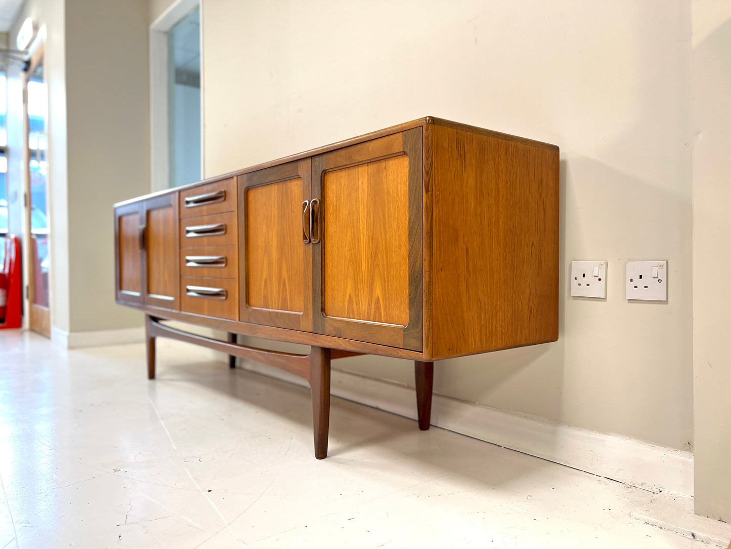 G Plan Fresco Long John teak sideboard detail 2