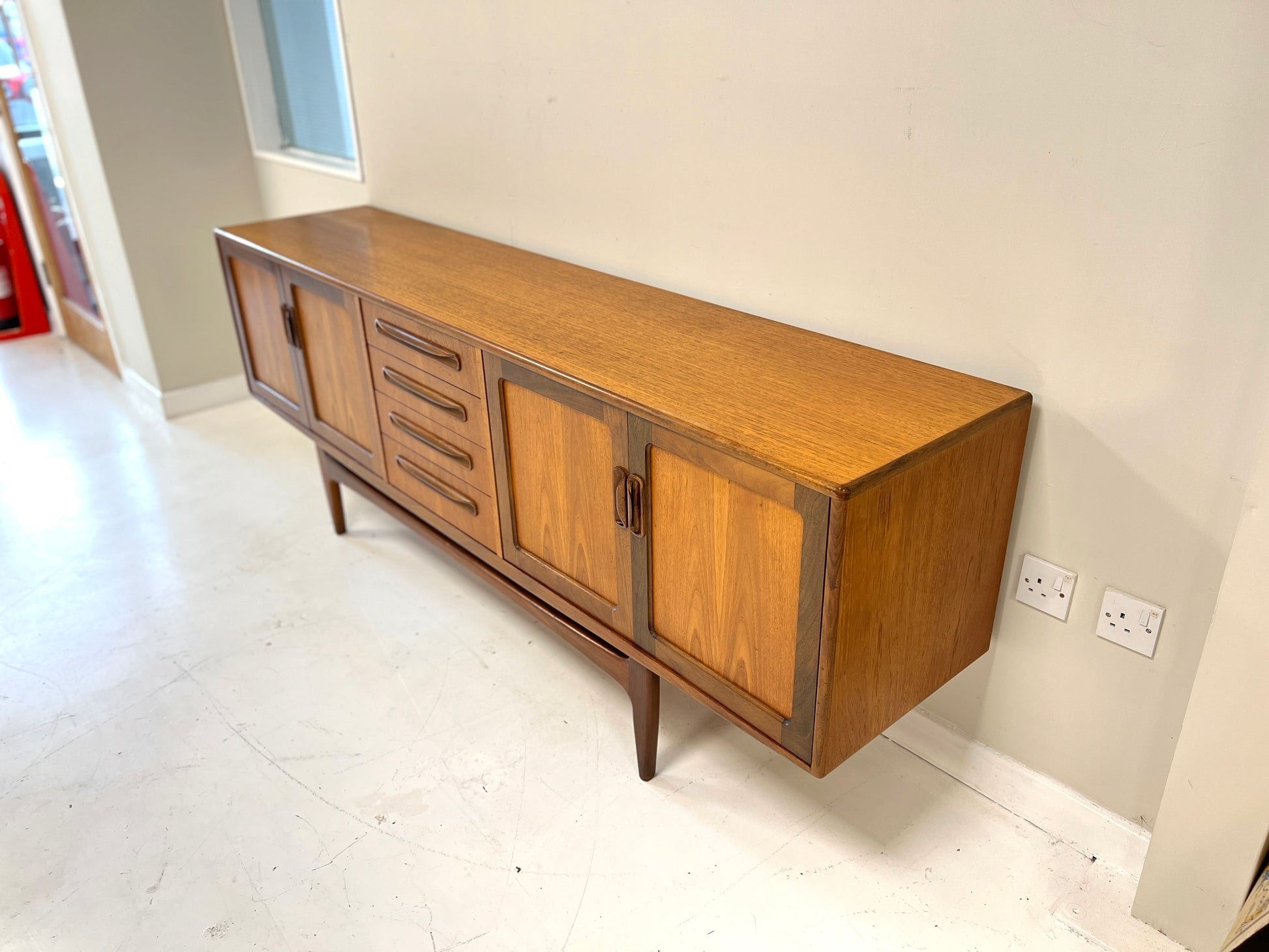 G Plan Fresco Long John teak sideboard detail 4