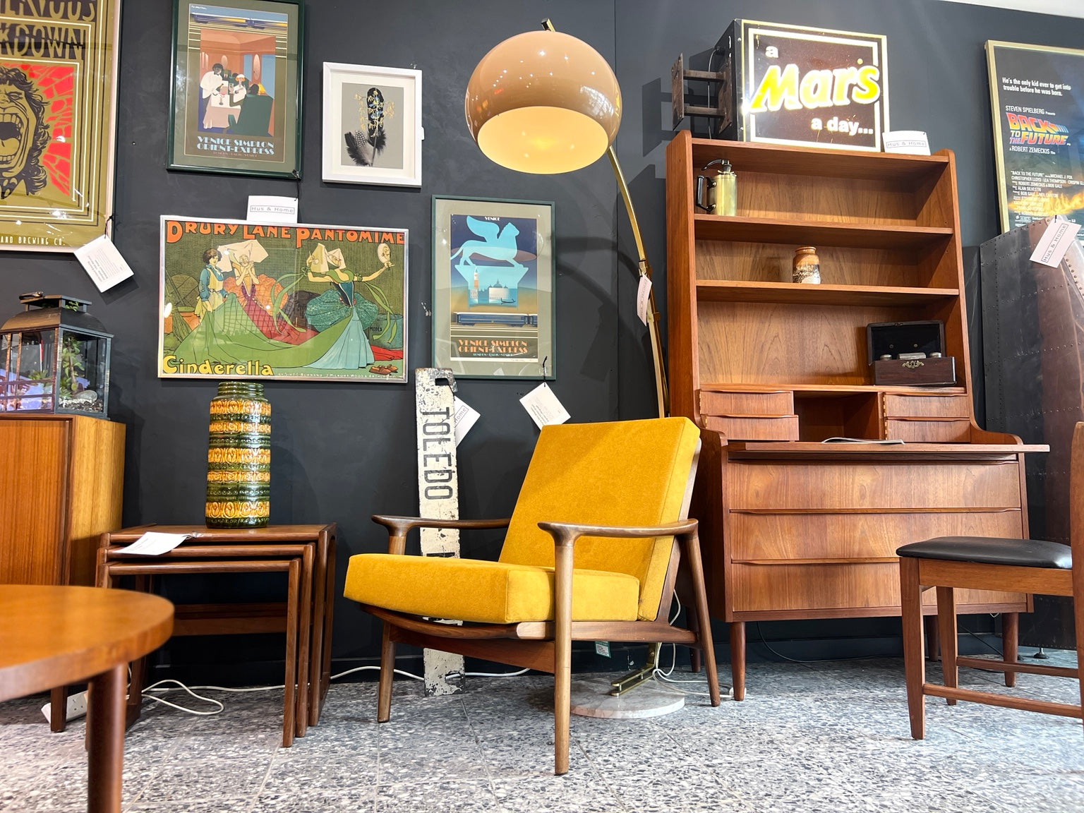 Guy Rogers Teak Armchair, Mustard Upholstery