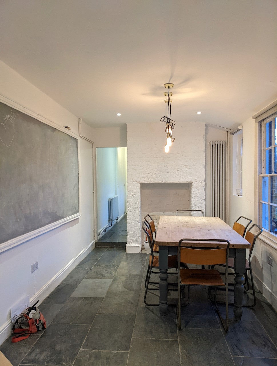 Customer dining room styled with vintage furniture from Hus & Home