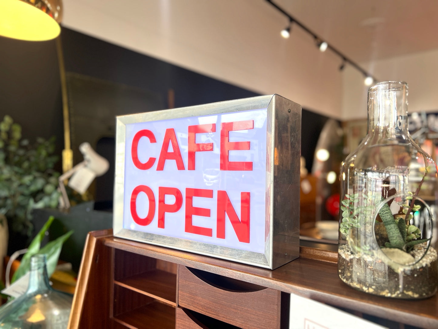 Vintage Illuminated Café Open Sign