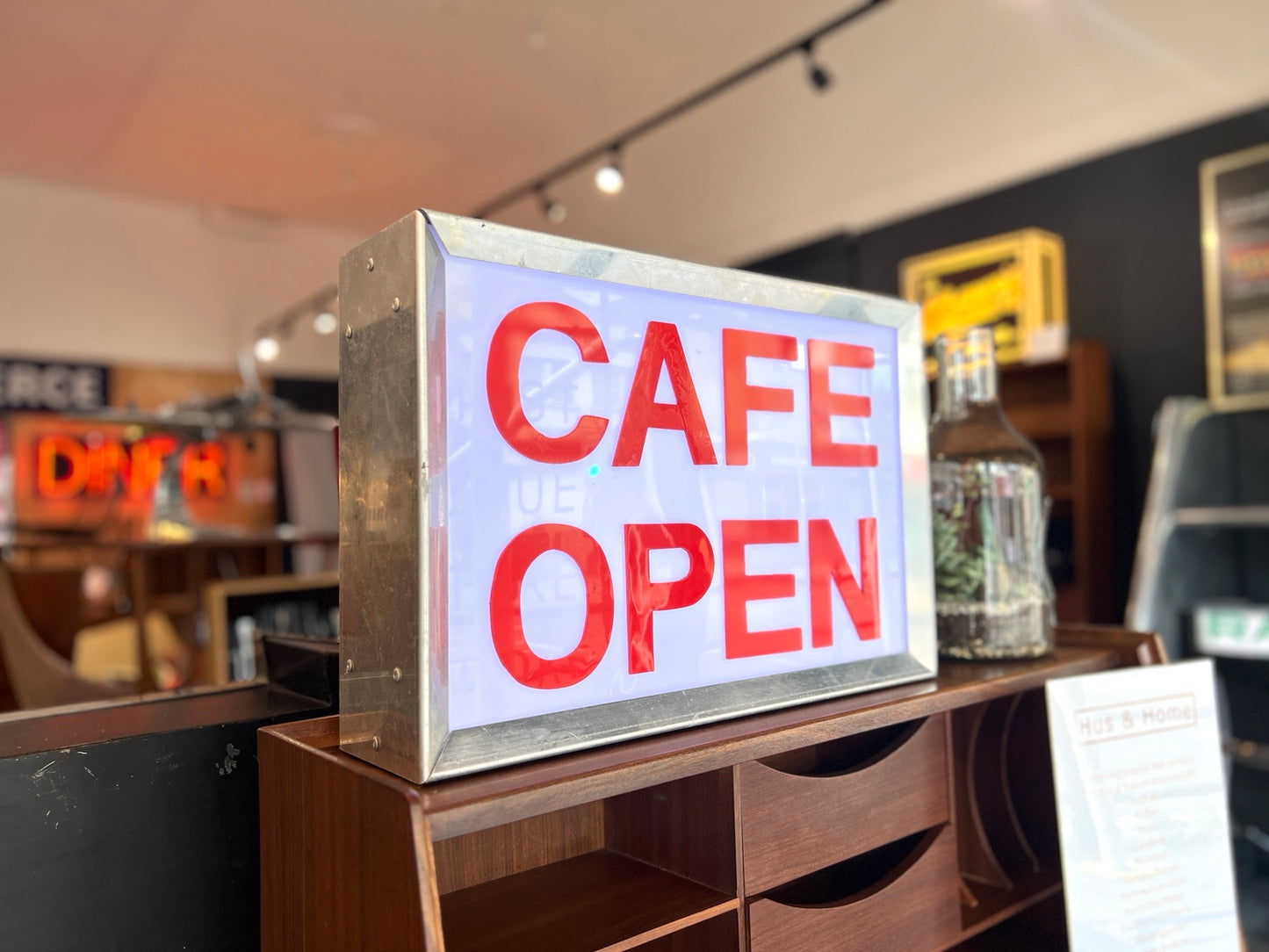 Vintage Illuminated Café Open Sign