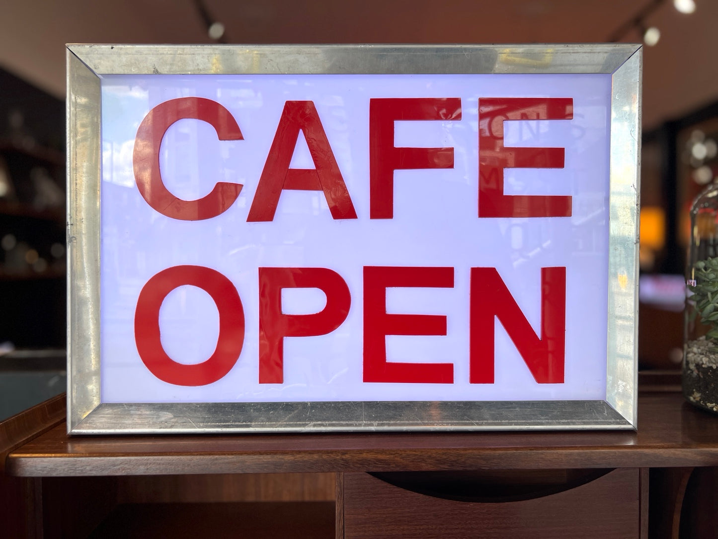 Vintage Illuminated Café Open Sign
