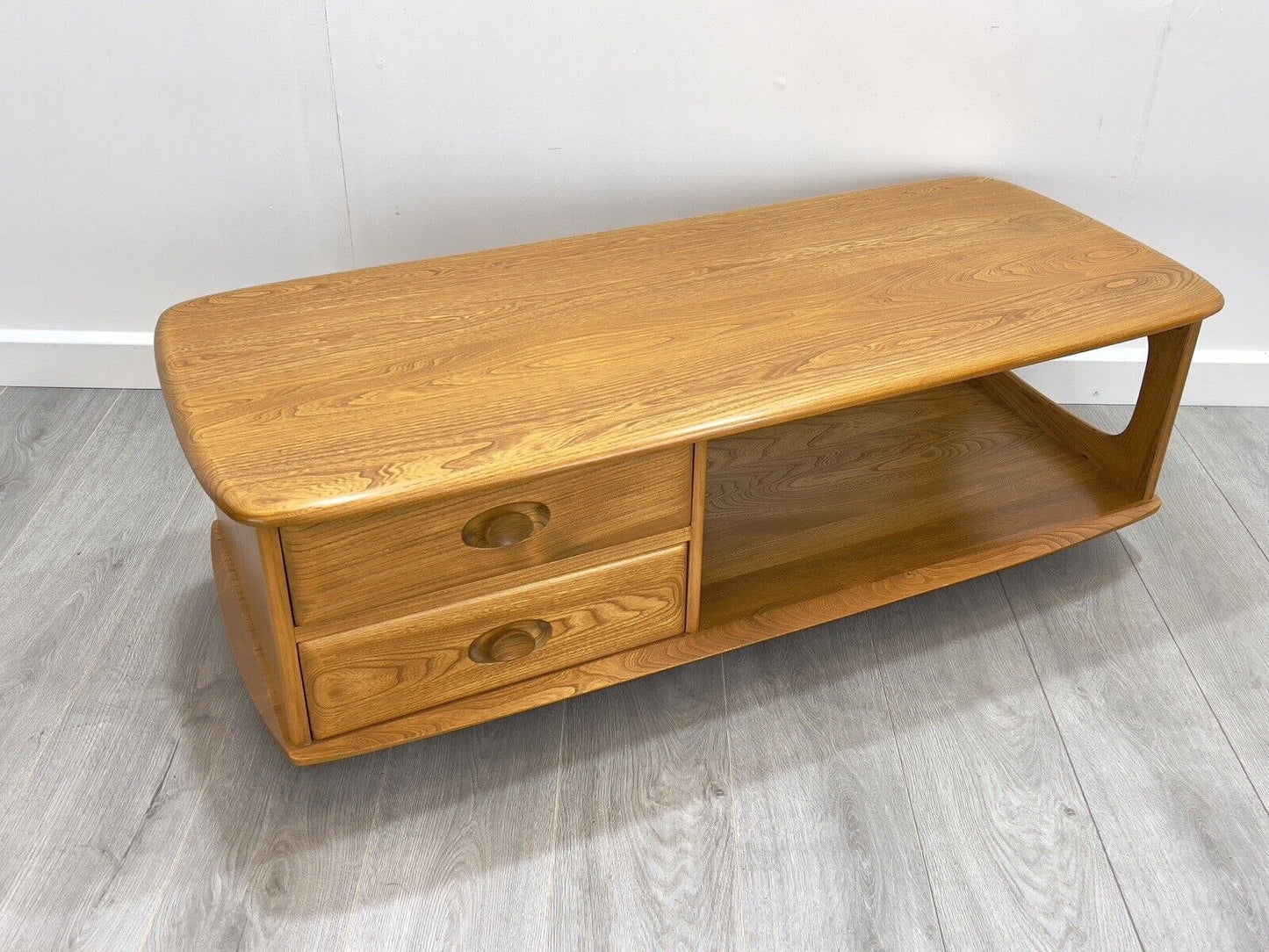 Ercol Model 844, Elm Minerva Coffee table with 2 drawers