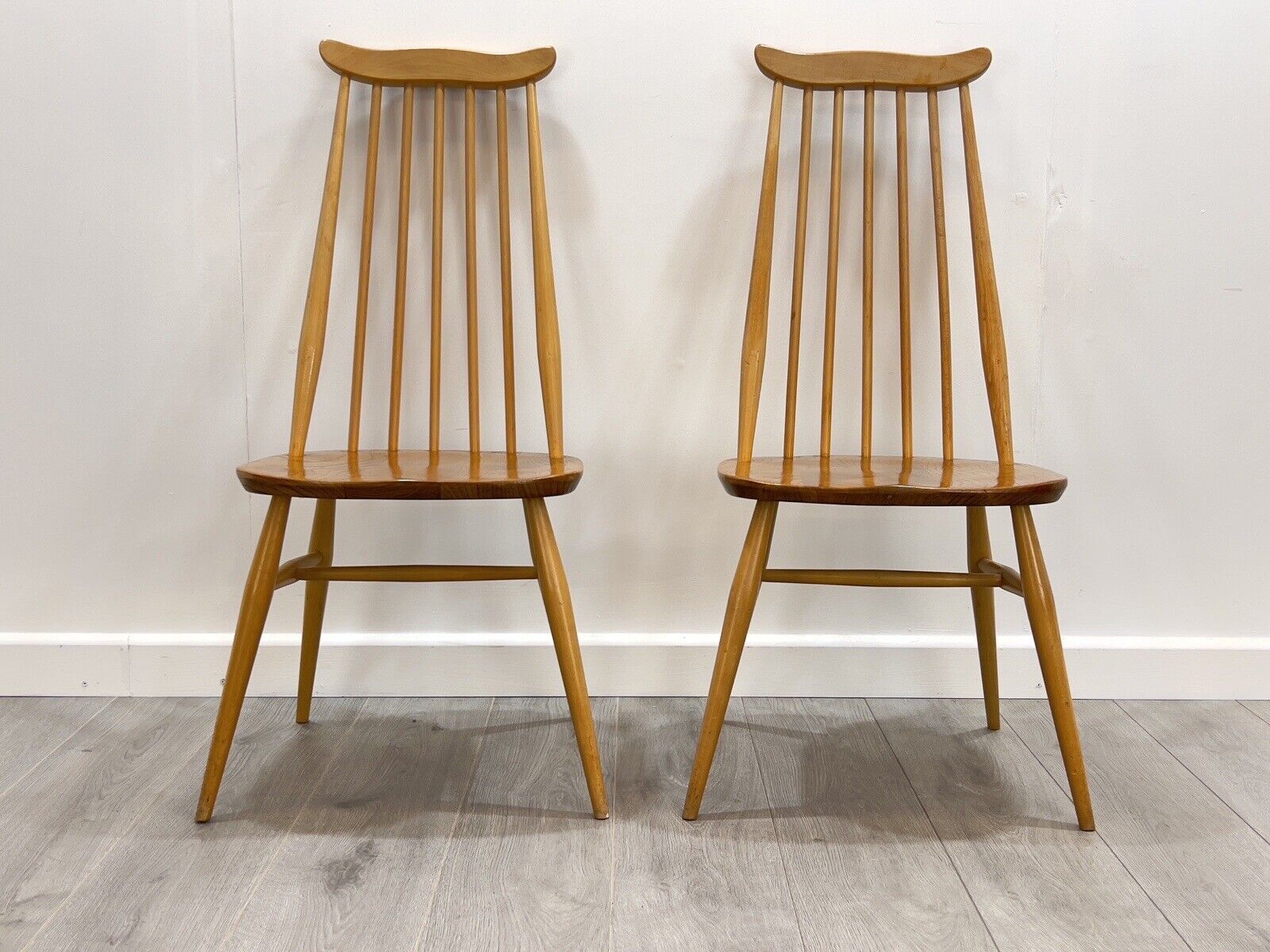 Pair of Ercol Goldsmith, Model 369, Elm Dining Chairs - Blue Label