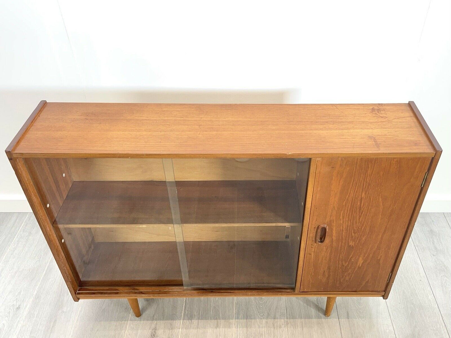 Mid Century, Small Teak Glazed Bookcase