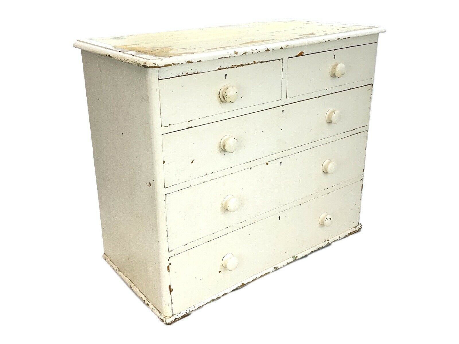 Antique / Rustic, Painted Pine Chest Of Drawers