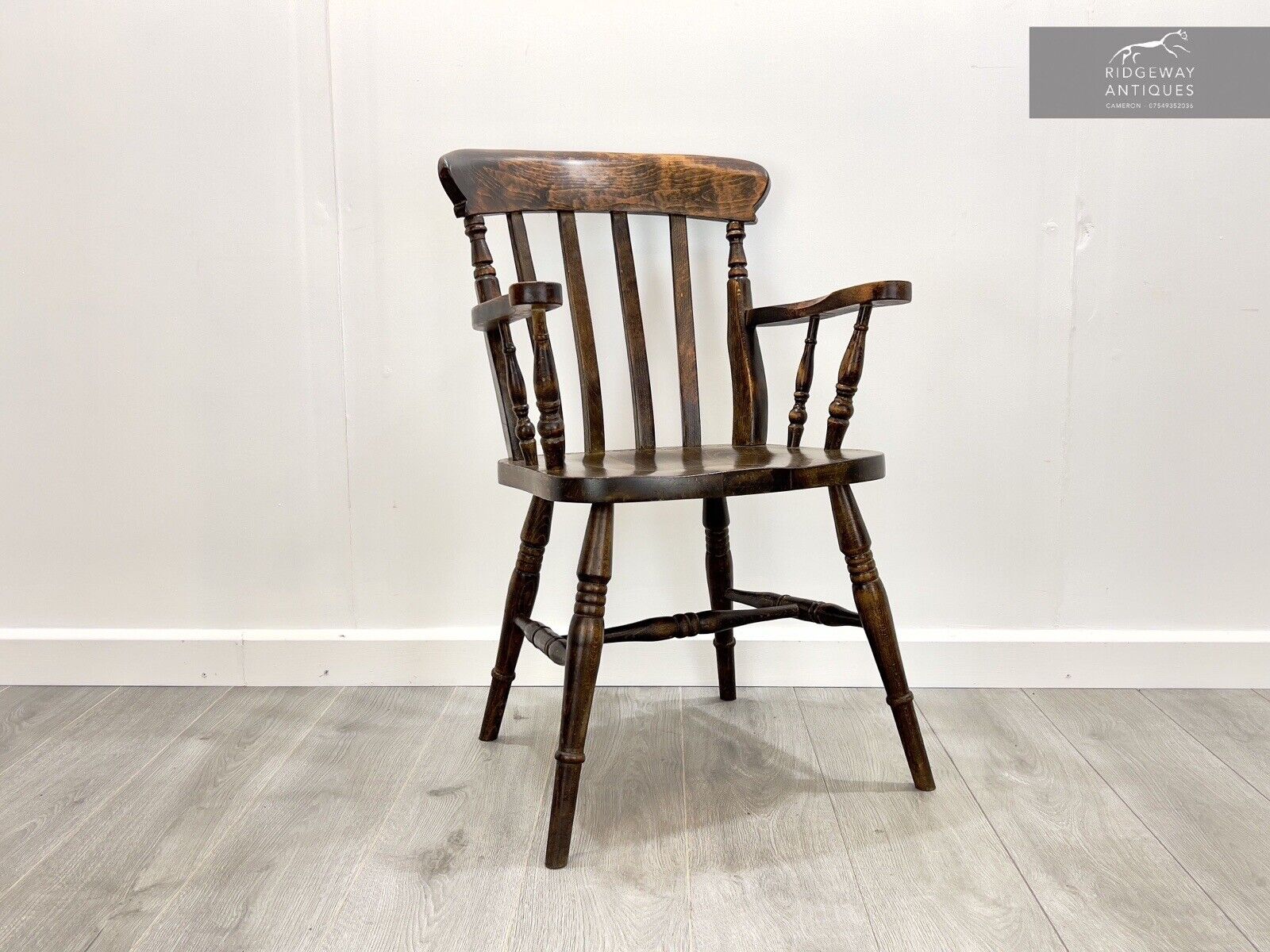 19th Century, Dark Beech Smokers Chair