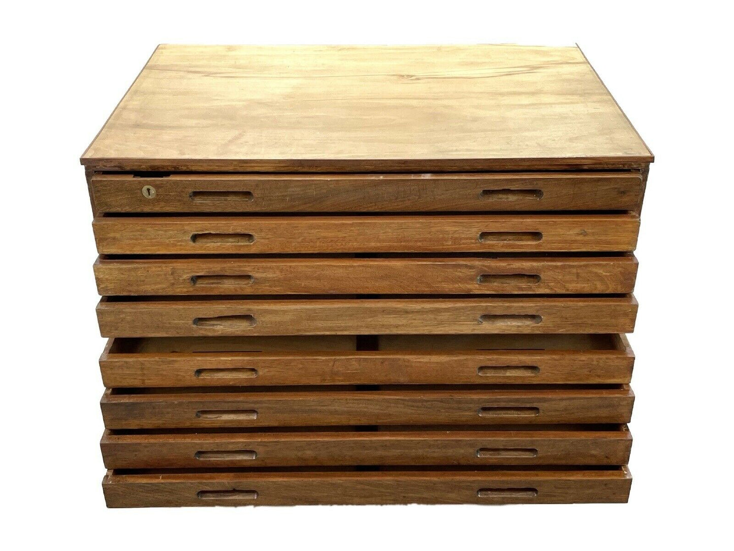 Vintage Plan Chest / Architects Drawers, 8 Drawer Bank Of Drawers