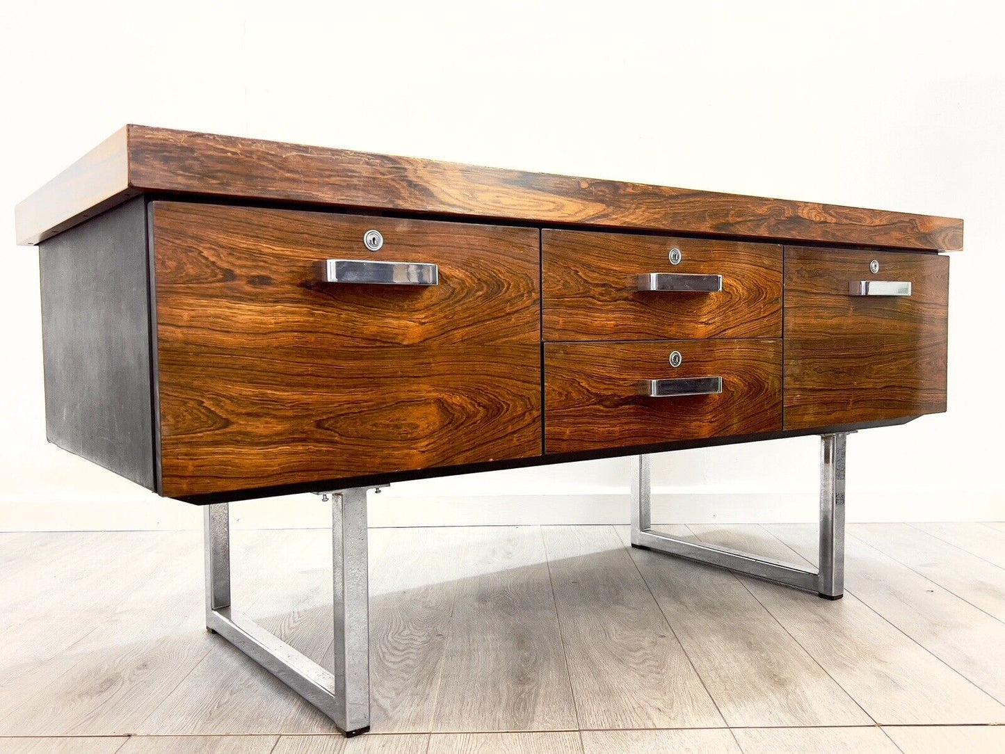 Trevor Chinn & Ray Leigh for Gordon Russell Prestige Rosewood & Chrome Sideboard