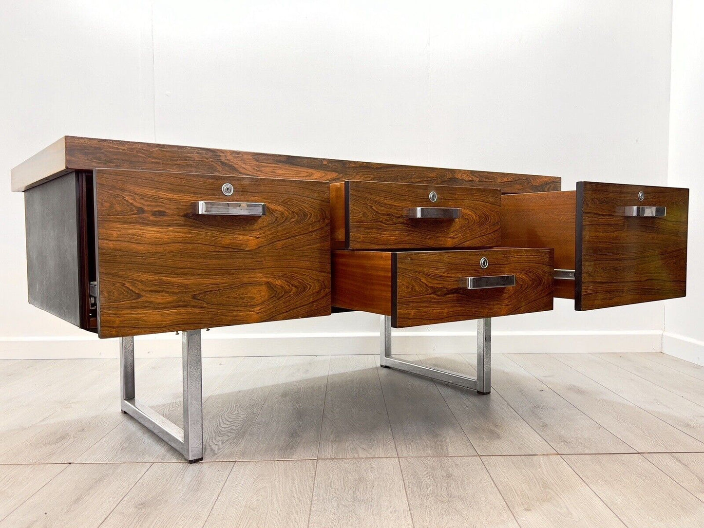 Trevor Chinn & Ray Leigh for Gordon Russell Prestige Rosewood & Chrome Sideboard