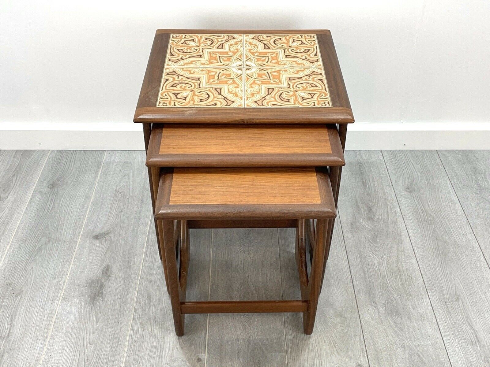 G Plan Astro, Nest of 3 Teak Tiled Tables