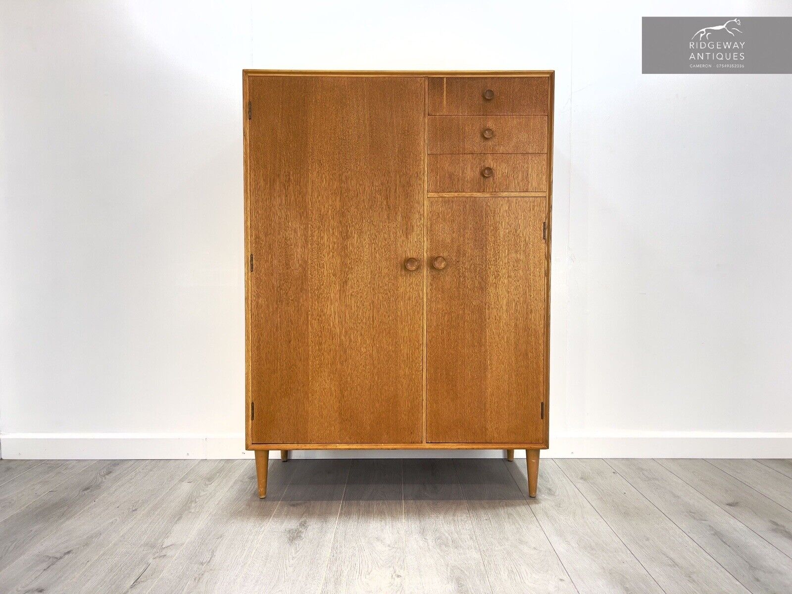 Meredew, Mid Century Light Oak Compactum / Gentleman’s Wardrobe