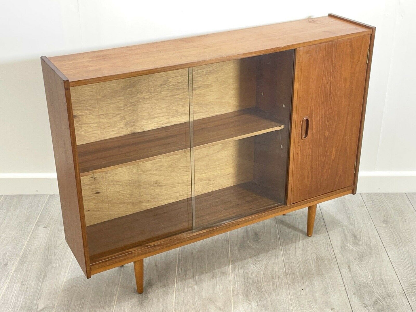 Mid Century, Small Teak Glazed Bookcase