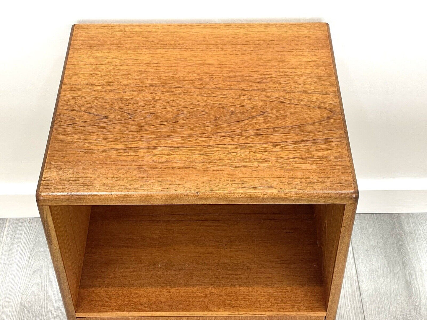 G Plan Fresco, Vintage Teak Bedside Table With Shelf and Singular Drawer