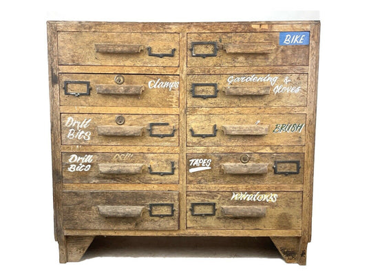 Mid 20th Century, Industrial Oak Chest of Drawers