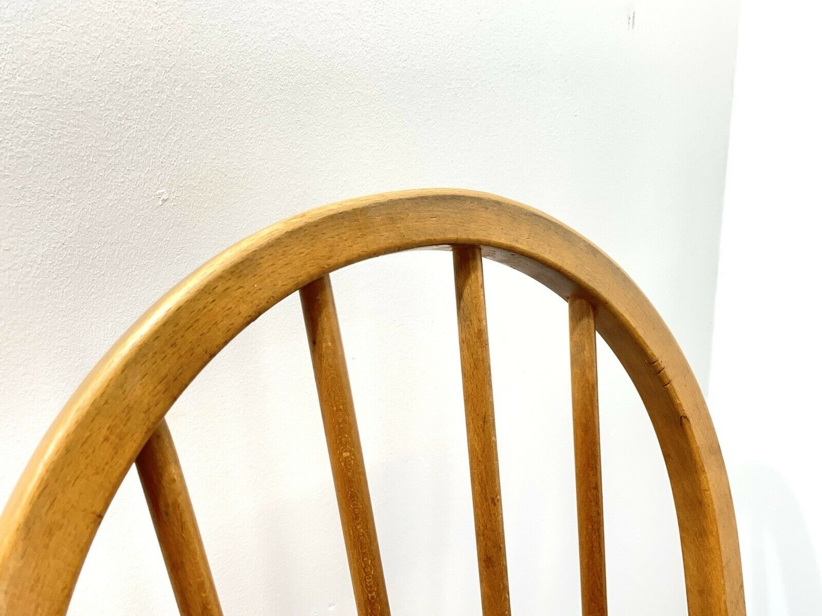 Ercol Model 400, Set of 6, Vintage Elm Hoop Back Kitchen Chairs