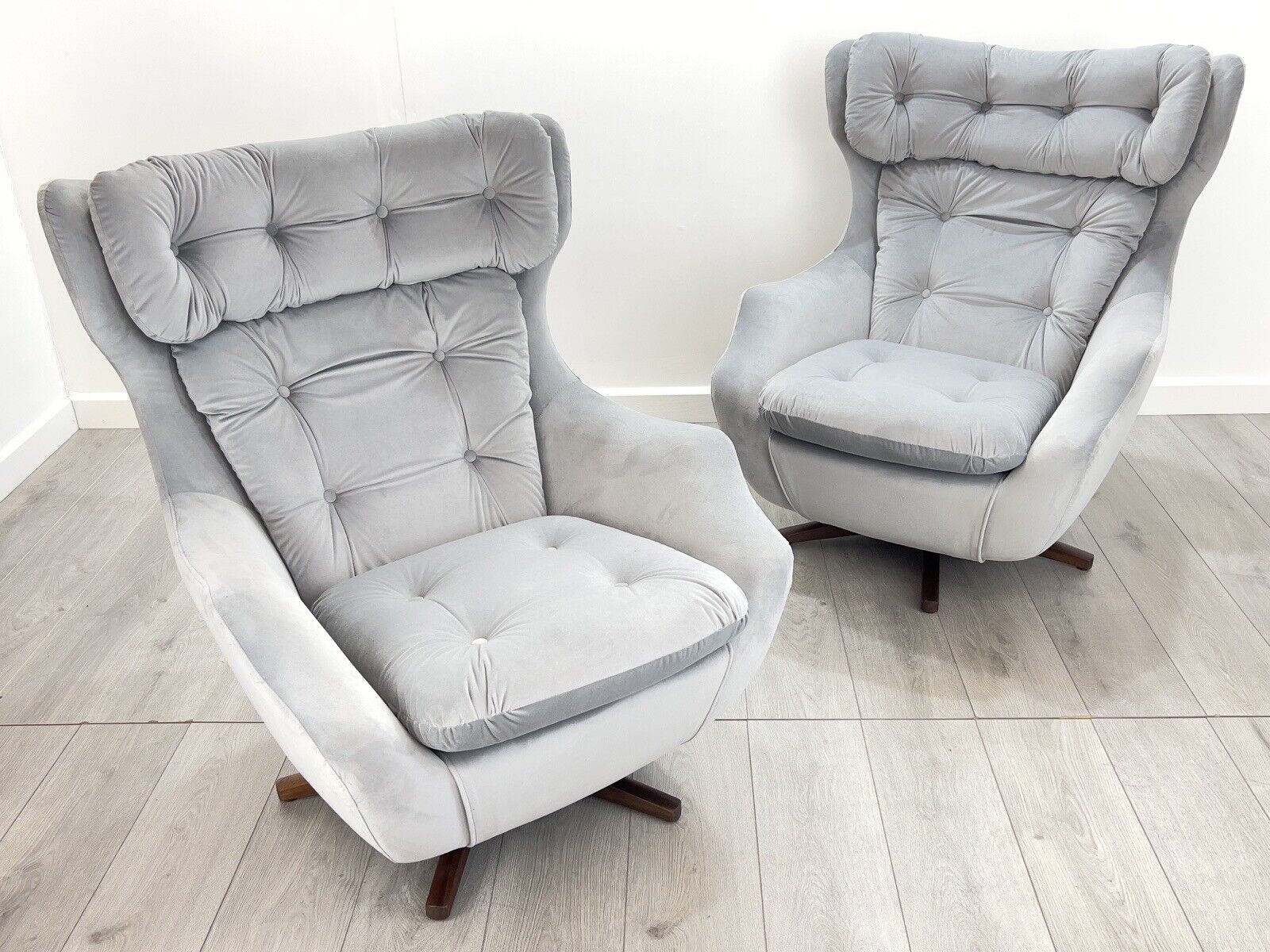 Pair of Parker Knoll Statesman, Mid Century Swivel Egg Chairs