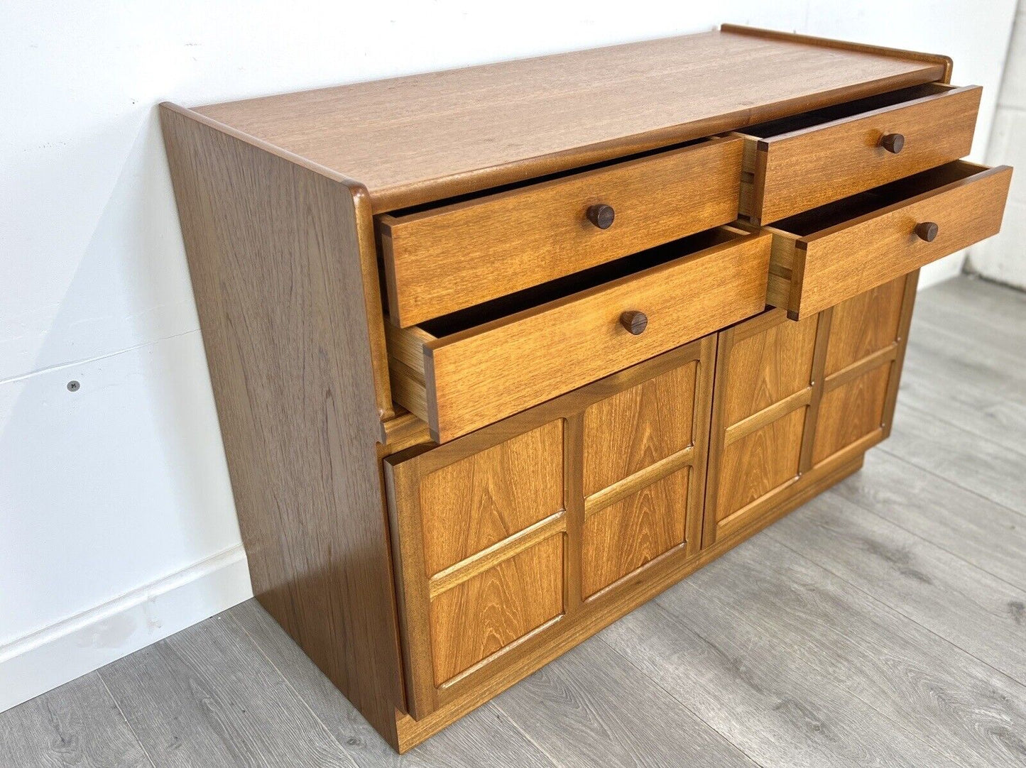 Nathan / Parker Knoll Squares, Mid Century Teak Compact Sideboard / Cupboard