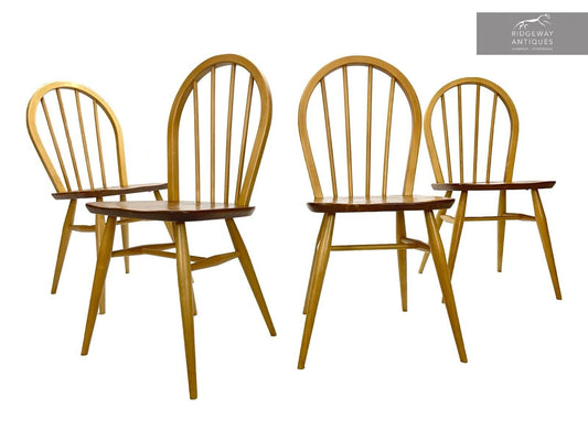 Set Of 4, Ercol 370 Windsor Chairs