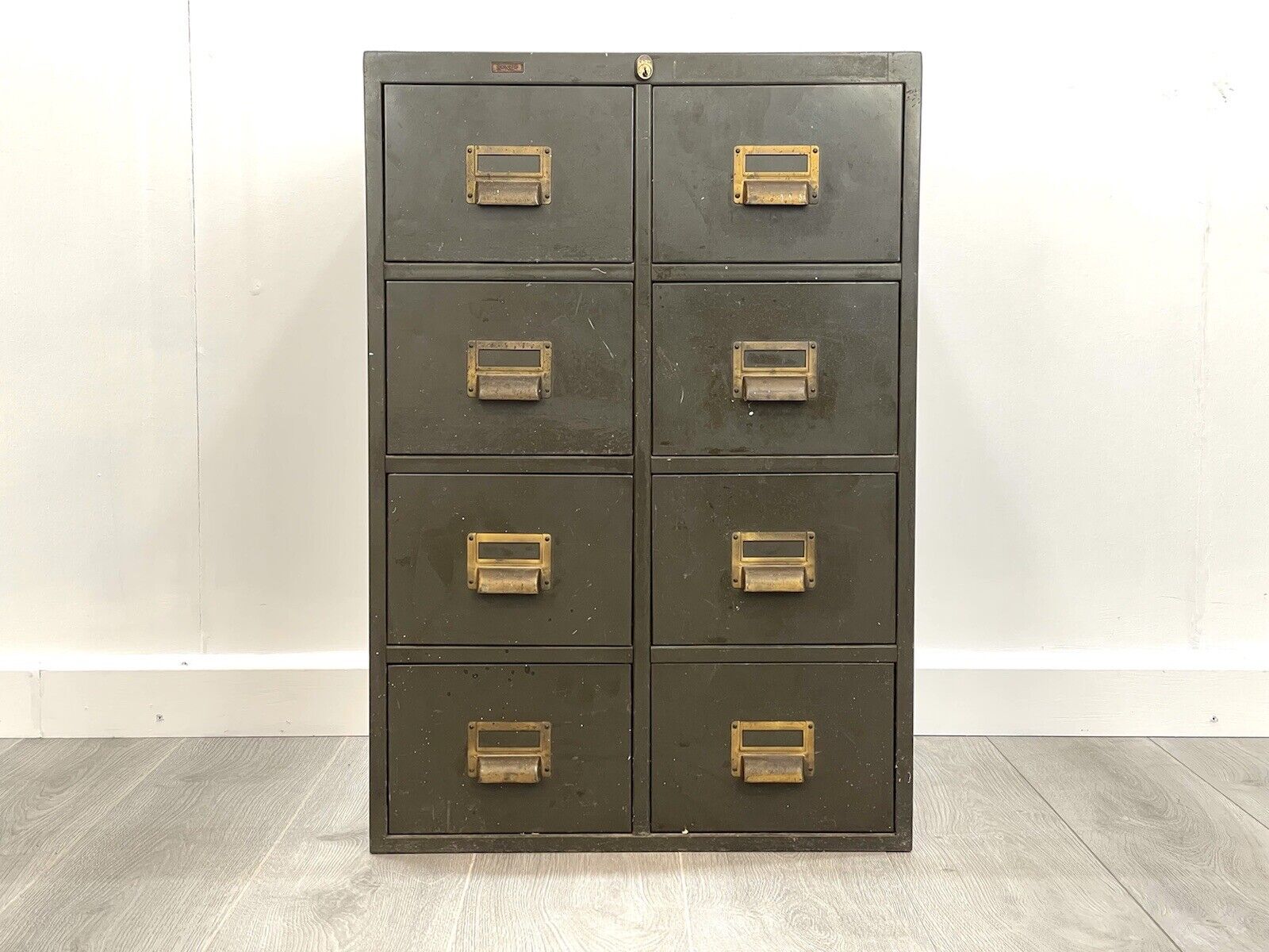 Roneo, Vintage 8 Drawer Filing / Index Cabinet in Dark Green