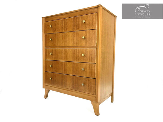 Lebus, Mid-Century, Golden Oak Chest Of Drawers / Tallboy