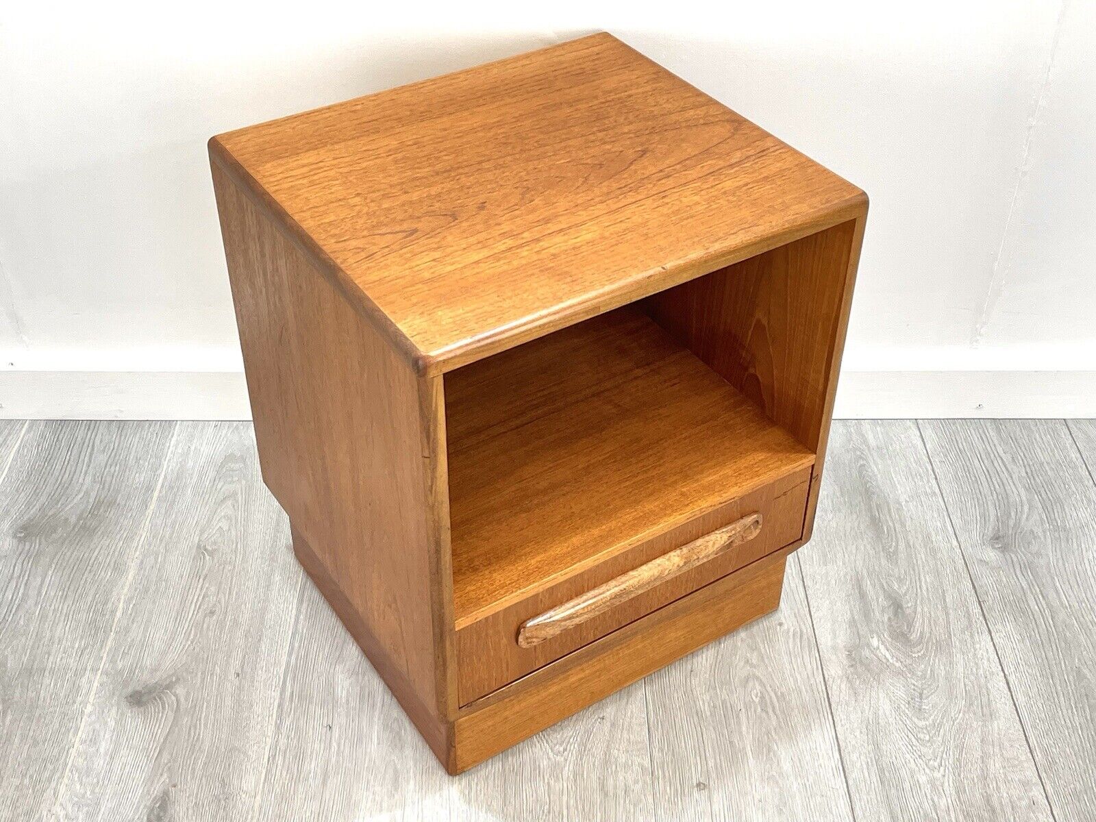 G Plan Fresco, Vintage Teak Bedside Table With Shelf and Singular Drawer