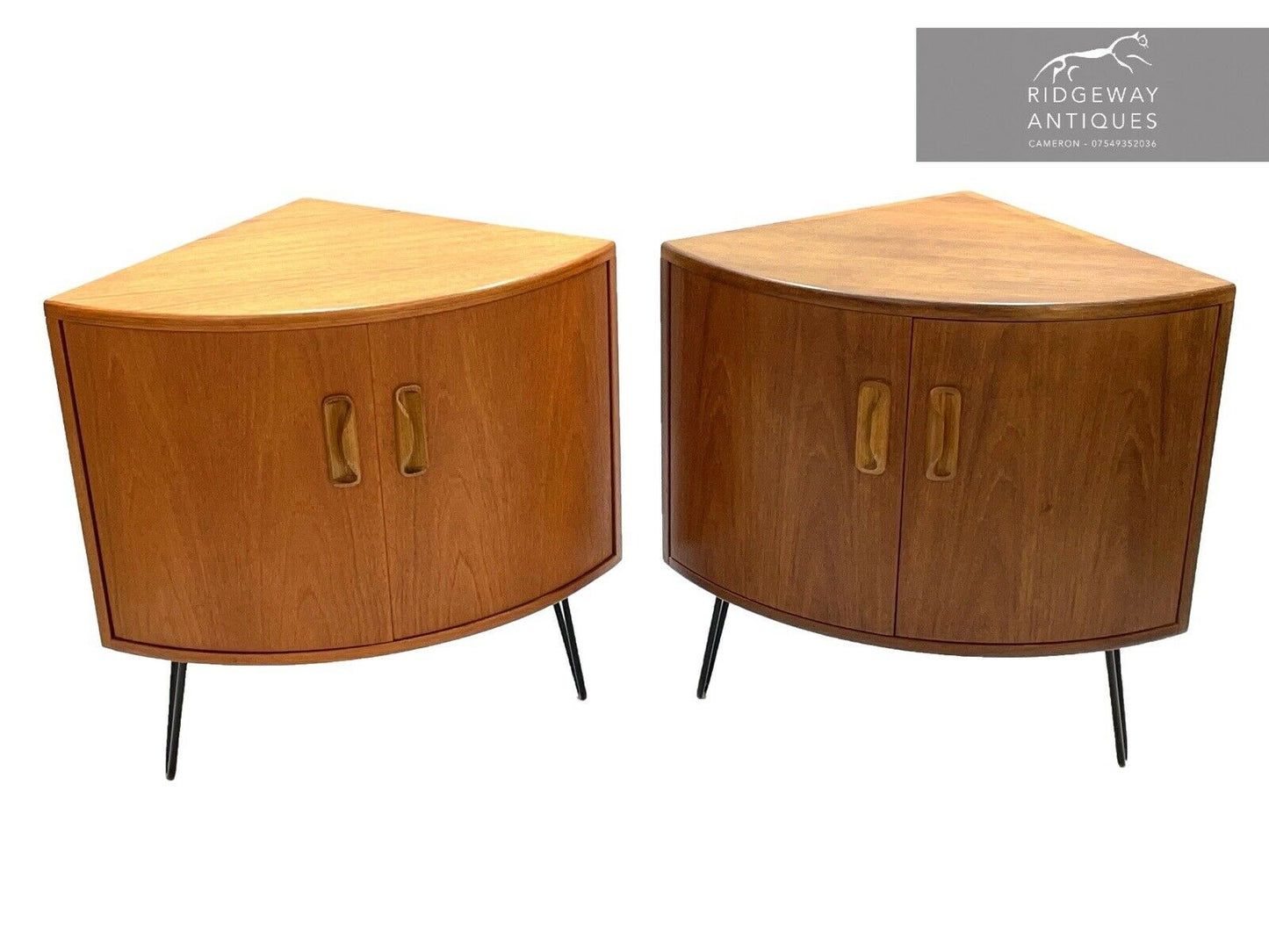 Similar Pair Of G Plan Fresco Corner Cabinets / Bedside Tables with Hairpin Legs