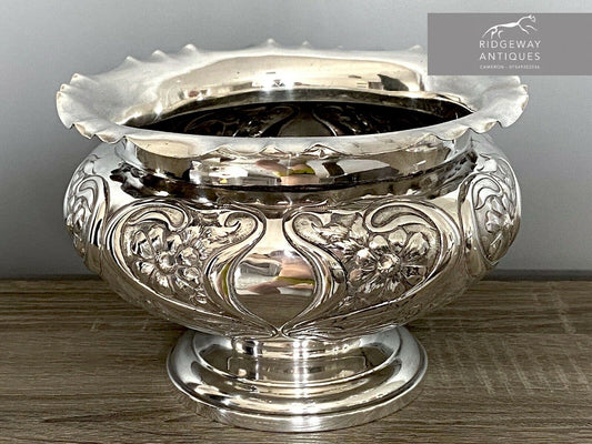 Large Art Noveau Silver Bowl By Cooper Brothers & Sons, Sheffield 1903