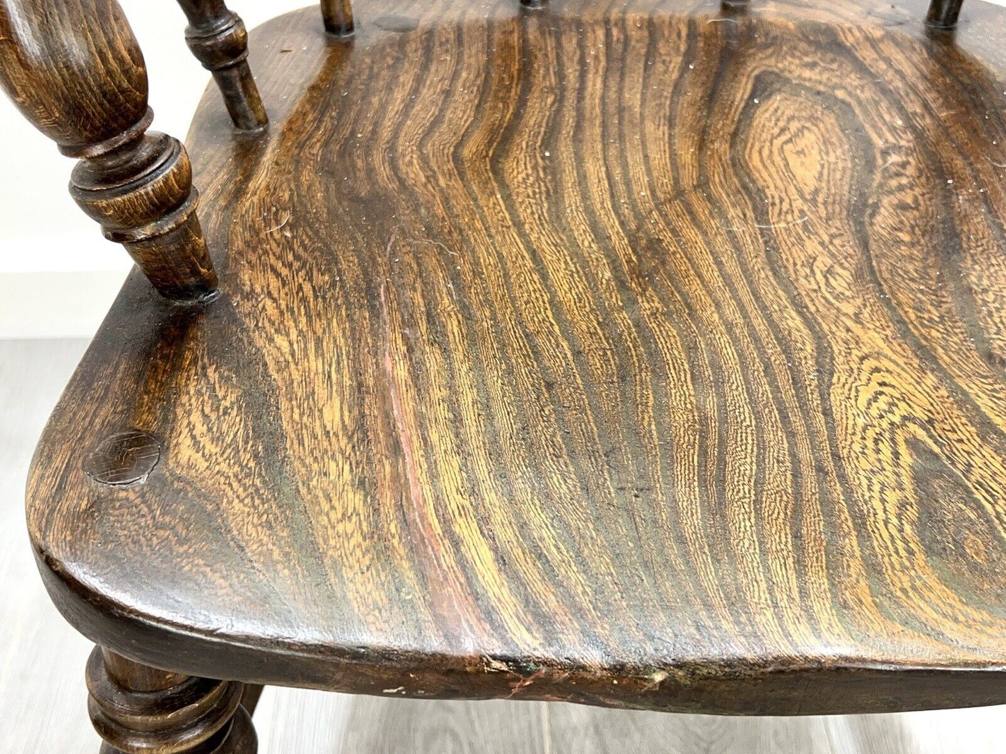 19th Century, Dark Elm Smokers Chair