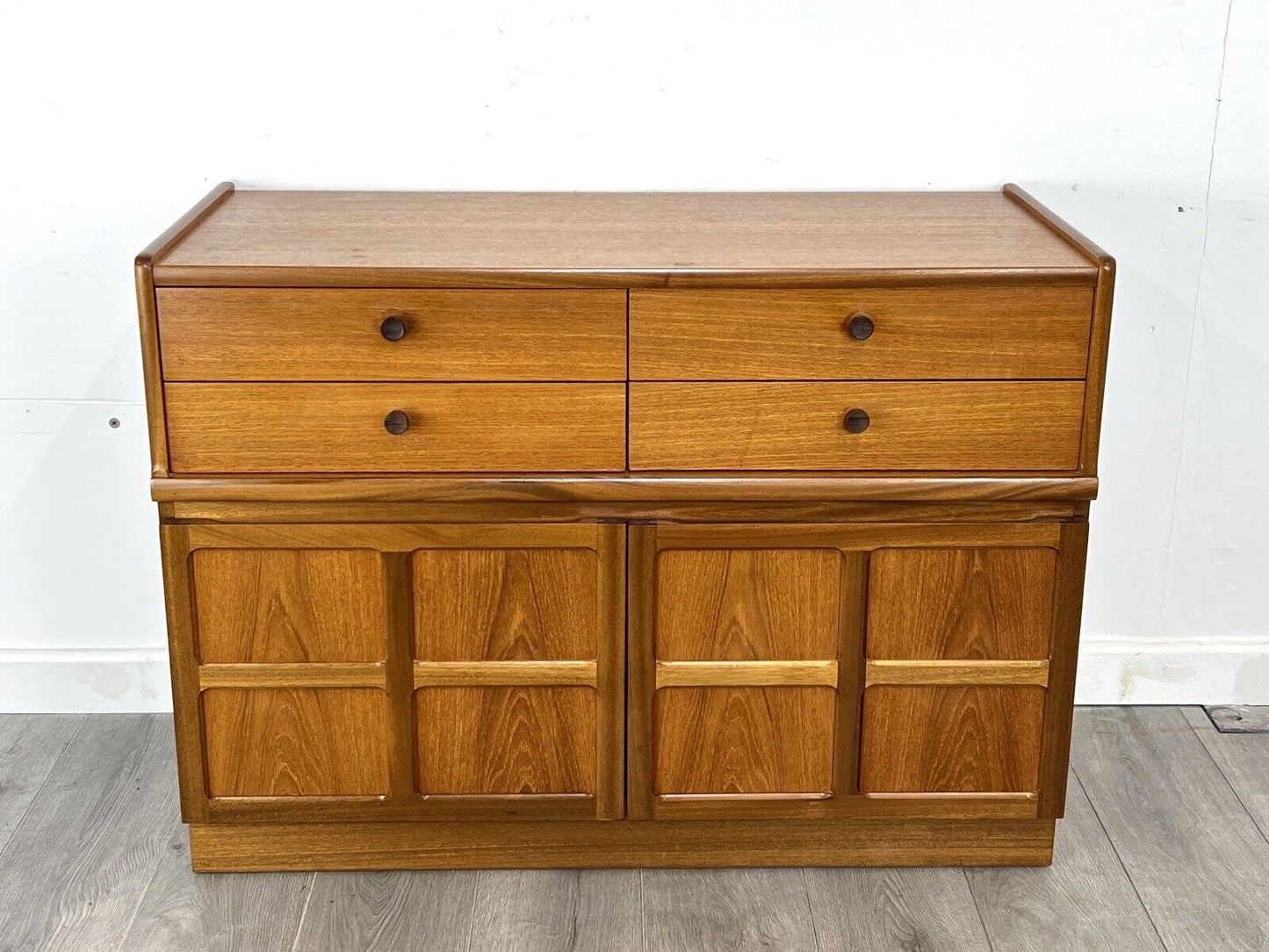 Nathan / Parker Knoll Squares, Mid Century Teak Compact Sideboard / Cupboard