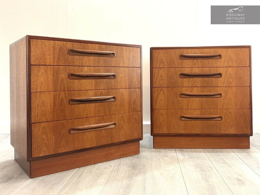 Pair of G Plan Fresco, MCM / Retro Teak Chest Of 4 Drawers