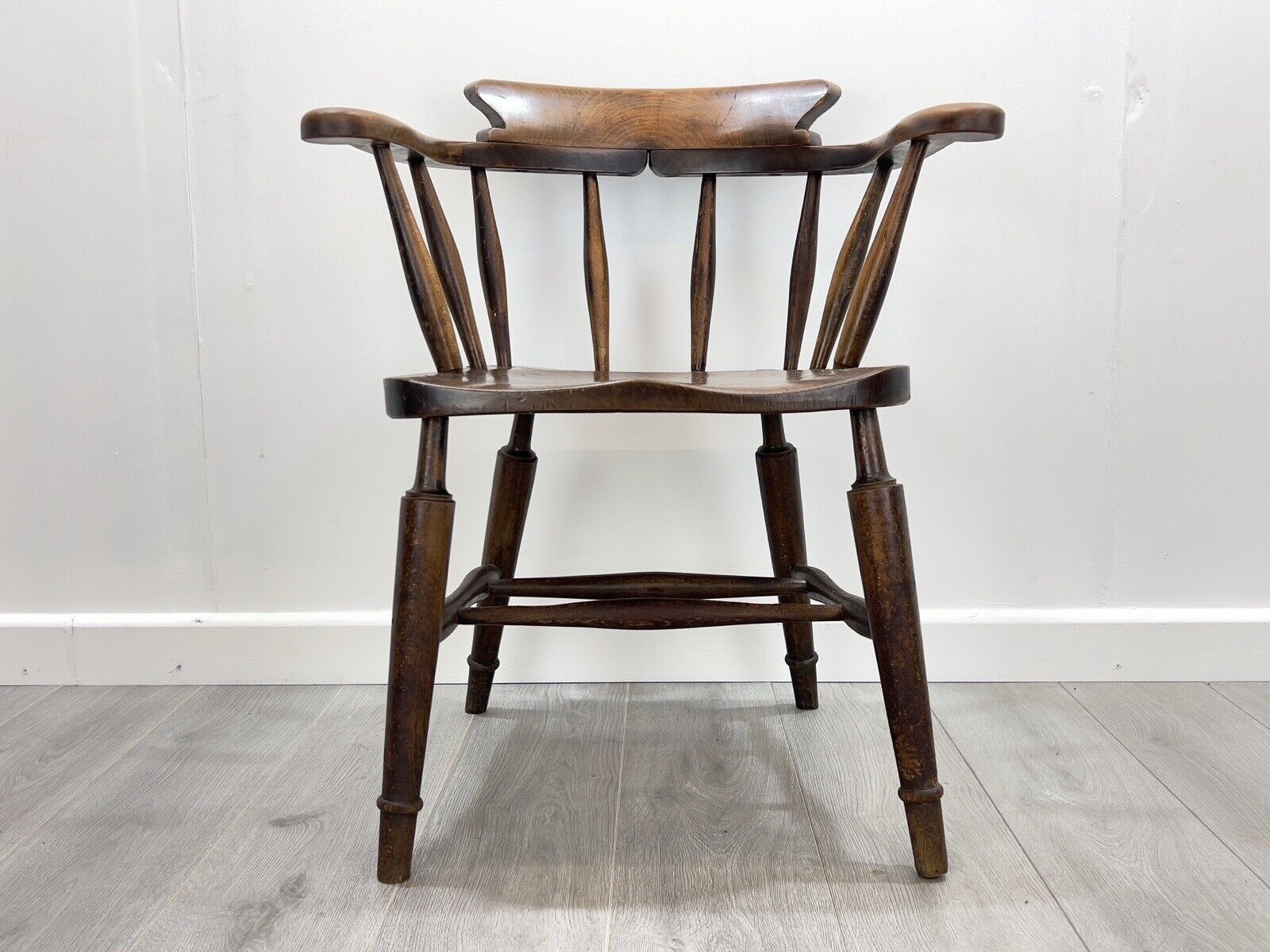 19th Century, Dark Elm Smokers Chair