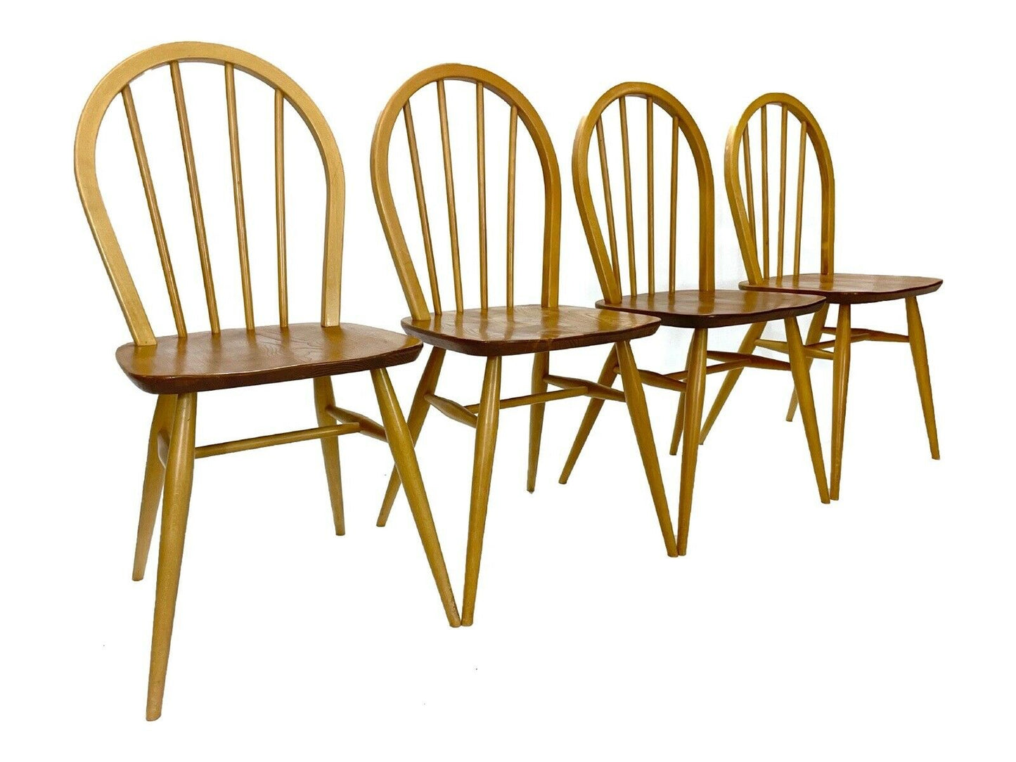 Set Of 4, Ercol 370 Windsor Chairs