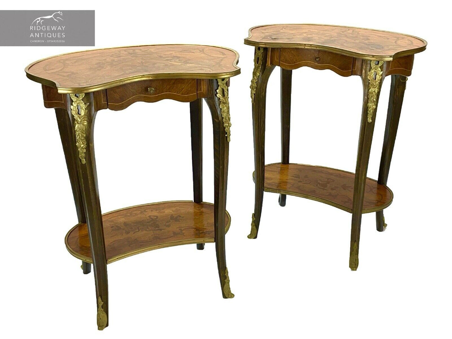 Pair Of Louis XVI Style Kidney Shaped Tables