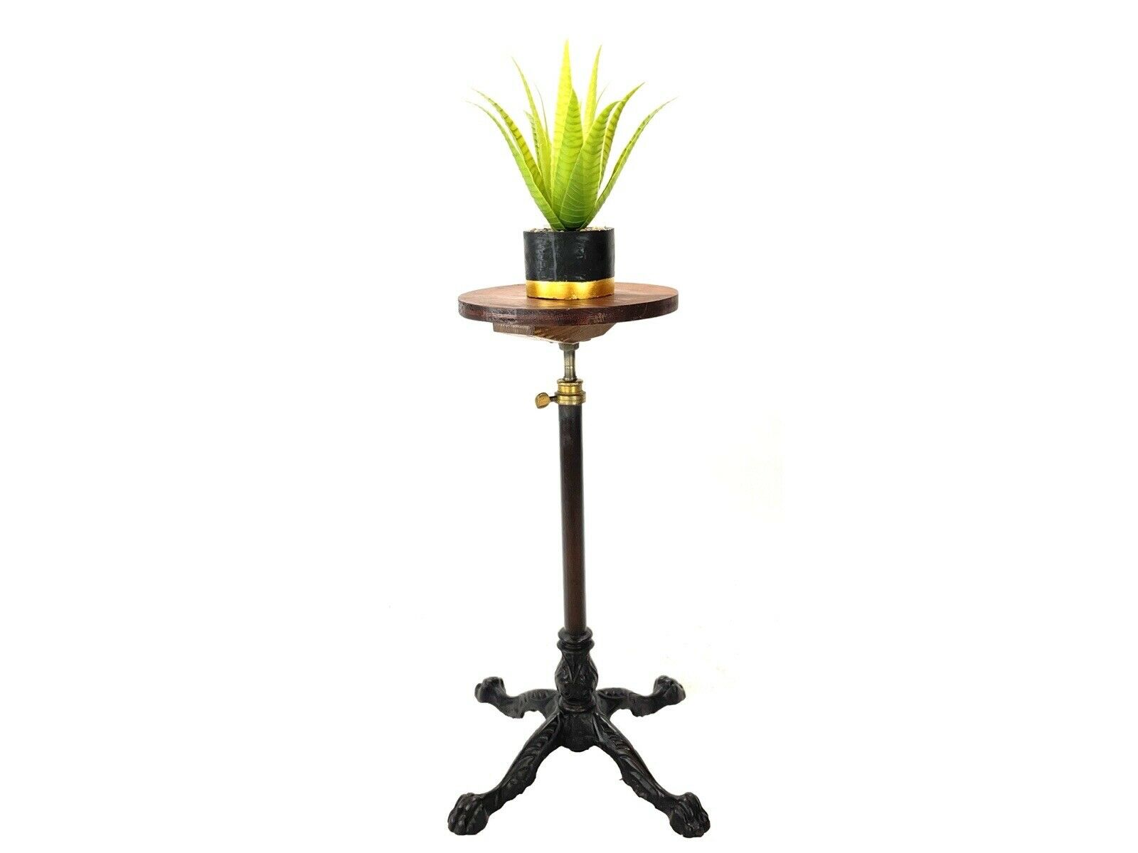 Telescopic Side Table / Occasional Table Table With Cast Iron Lion Paw Base