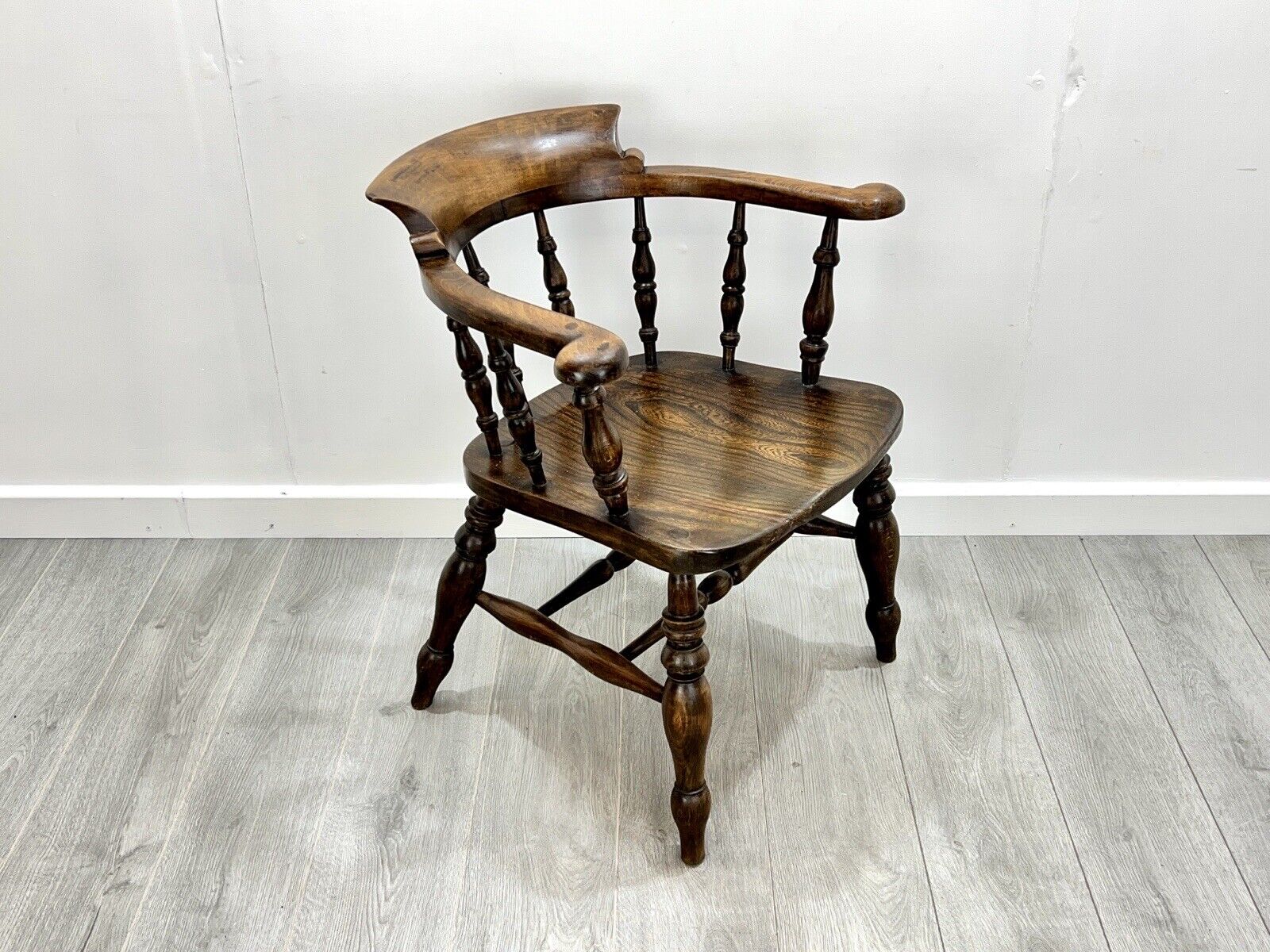 19th Century, Dark Elm Smokers Chair