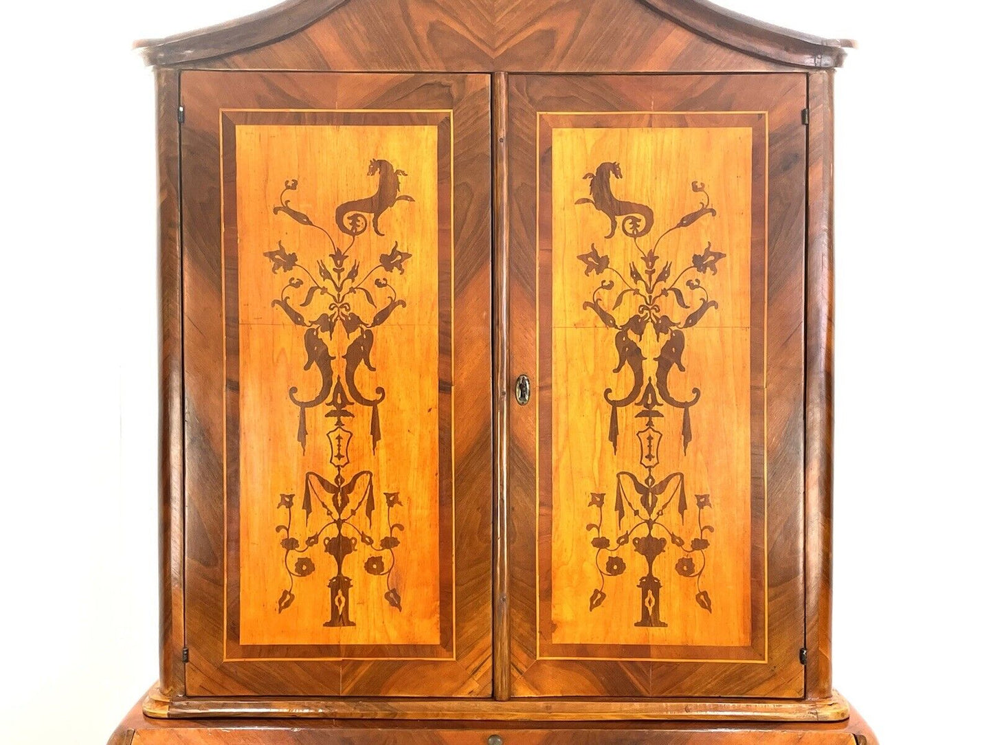 18th Century, Dutch Inlaid / Marquetry, Walnut Bookcase Bureau