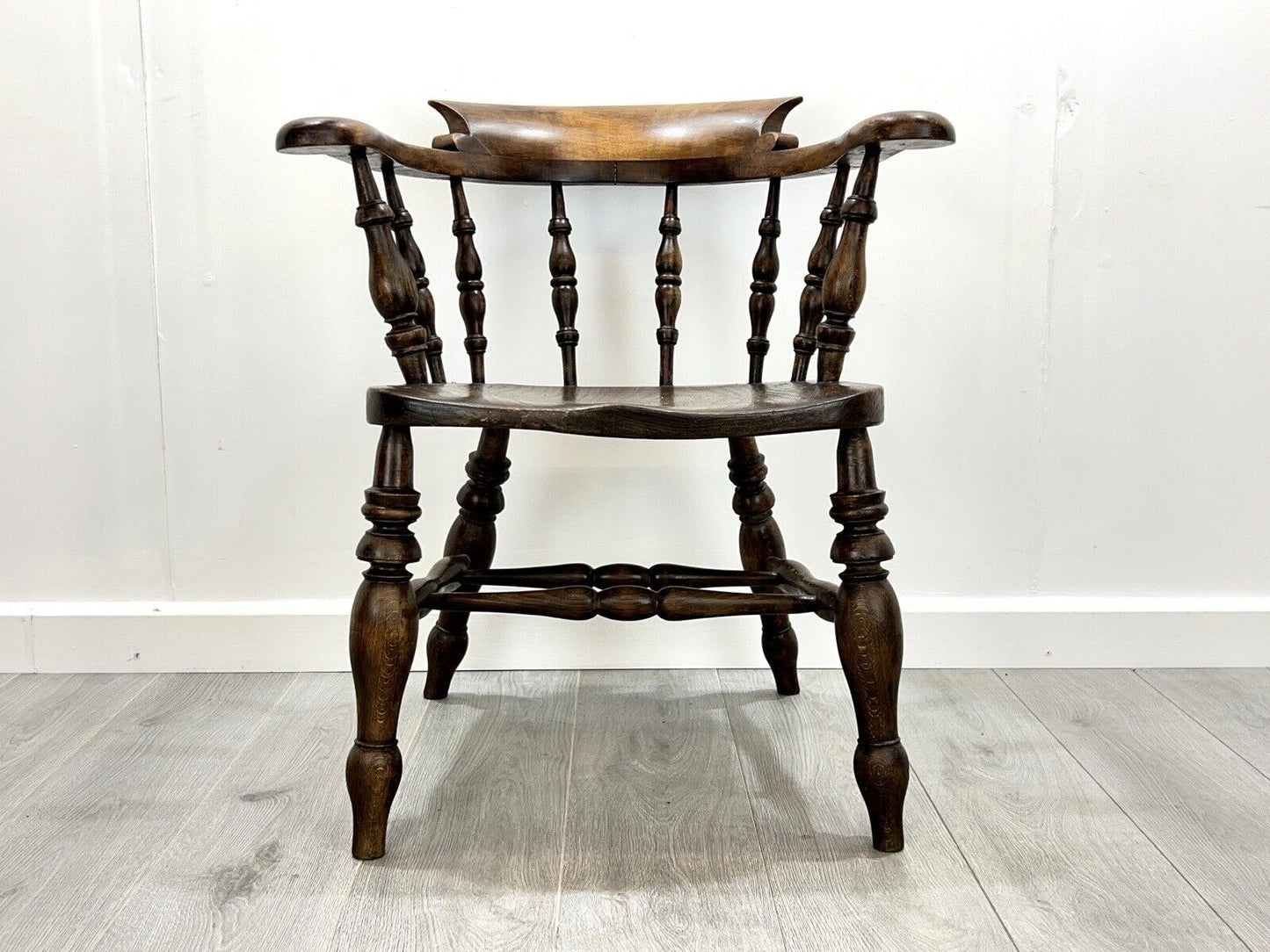 19th Century, Dark Elm Smokers Chair