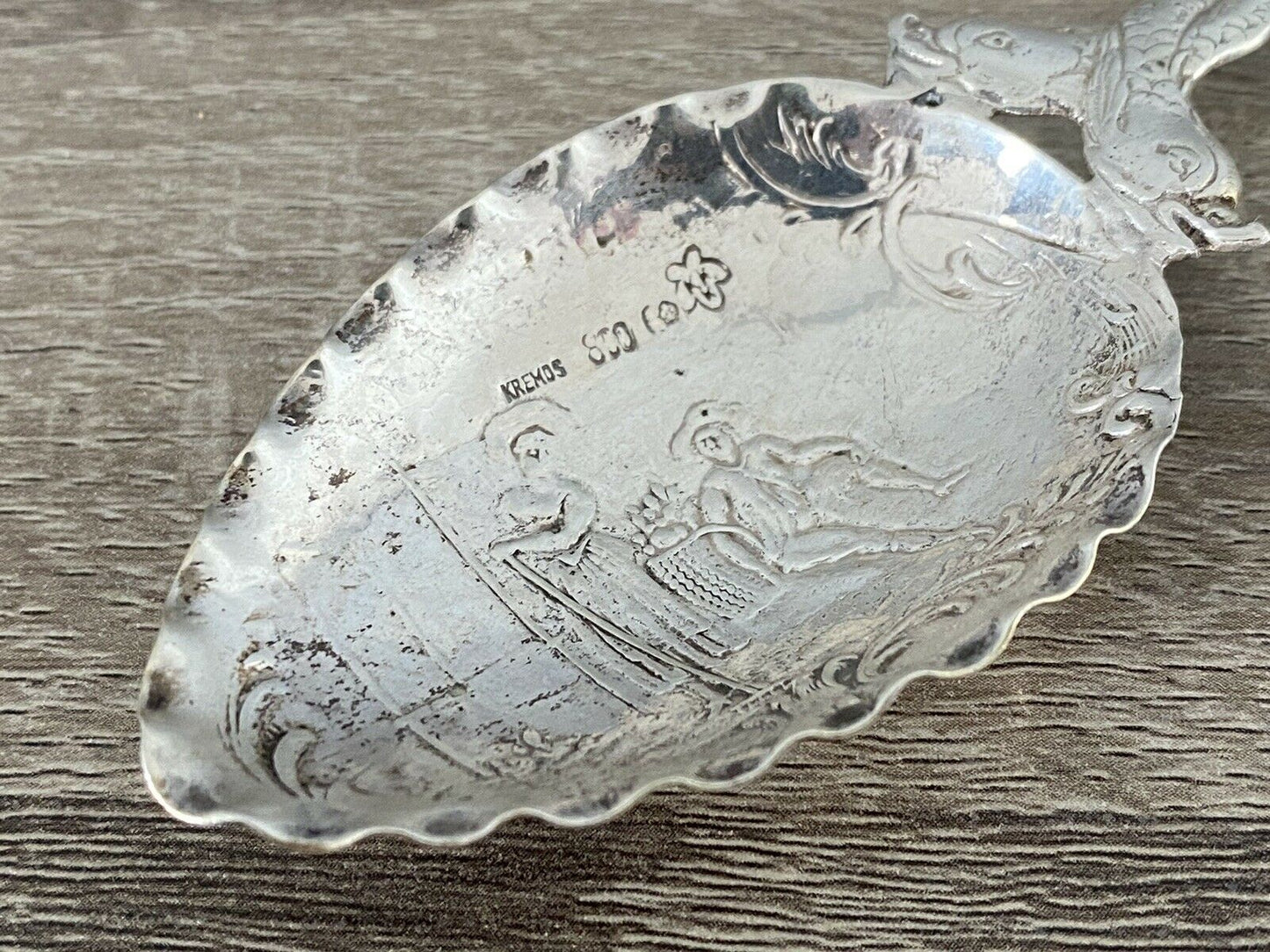 800 Grade Silver Caddy Spoon By Kremos Karl Kurz, Germany C1890