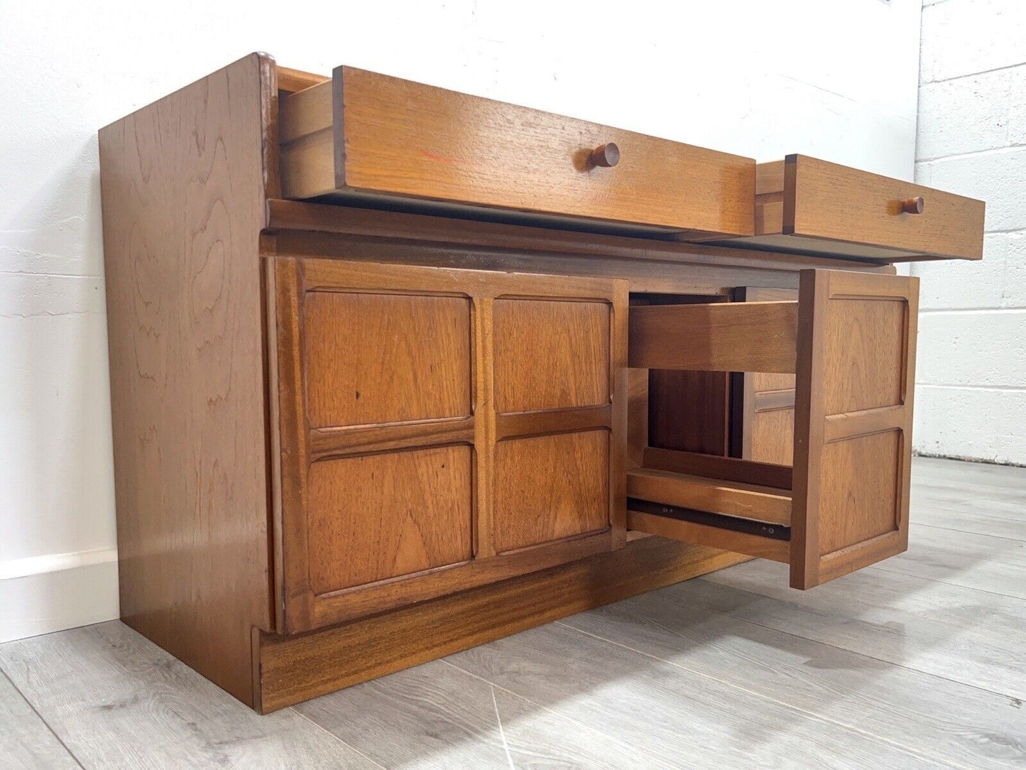 Nathan Squares, Mid Century Teak Media Cabinet / Sideboard